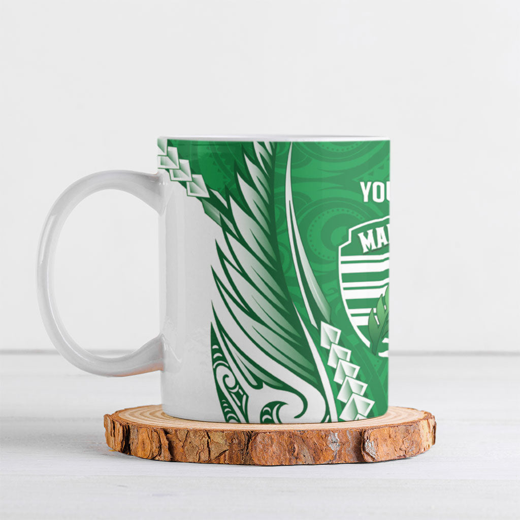Manawatu 2026 Rugby Custom Ceramic Mug NZ Maori Silver Fern LT14 Green - Polynesian Pride