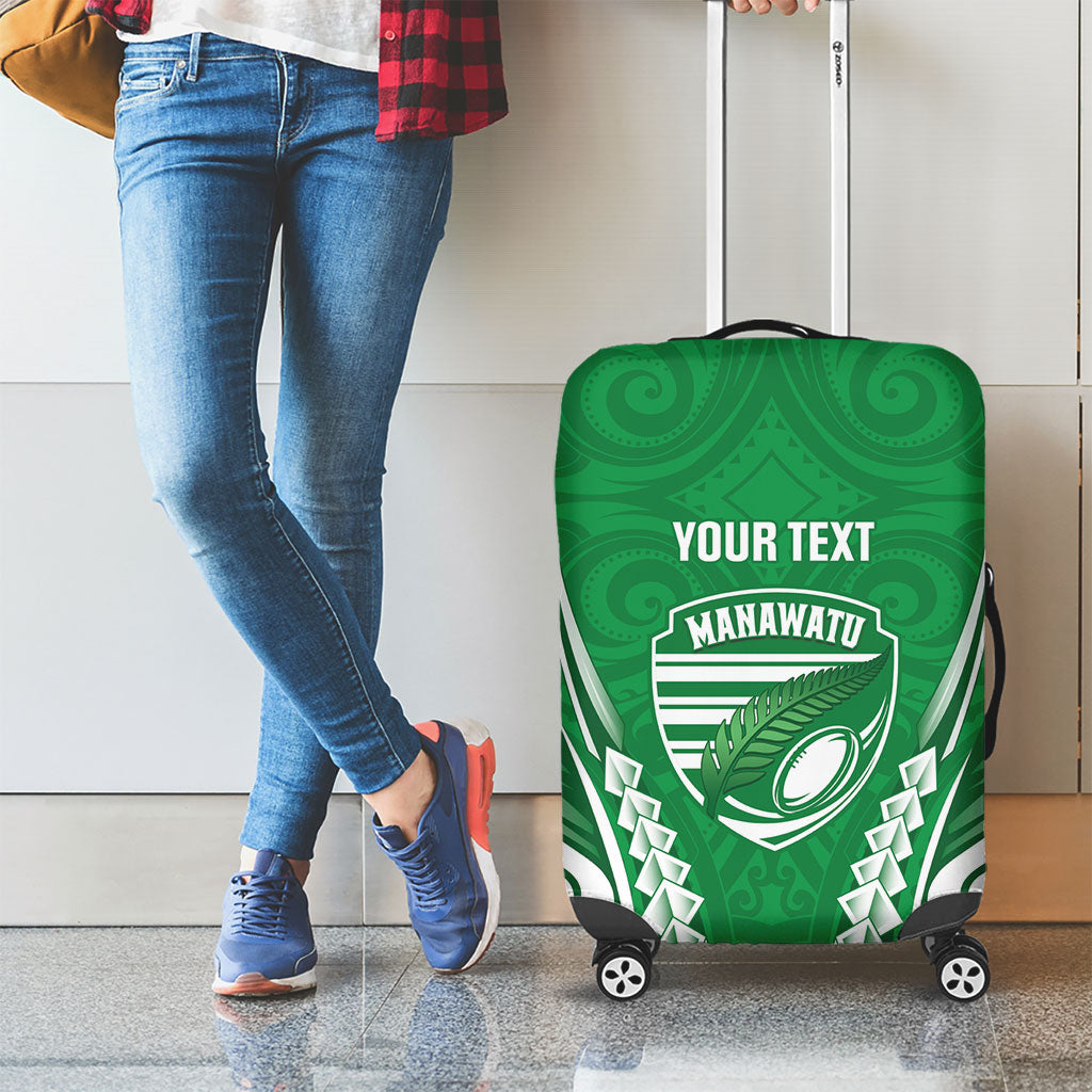Manawatu 2026 Rugby Custom Luggage Cover NZ Maori Silver Fern LT14 - Polynesian Pride