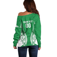 Manawatu 2026 Rugby Custom Off Shoulder Sweater NZ Maori Silver Fern LT14 - Polynesian Pride