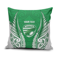 Manawatu 2026 Rugby Custom Pillow Cover NZ Maori Silver Fern LT14 Green - Polynesian Pride