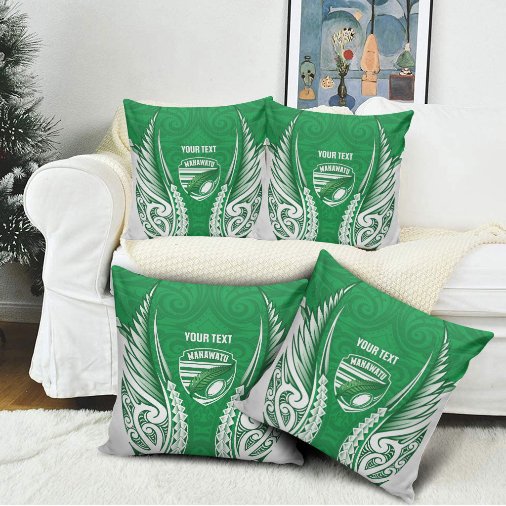 Manawatu 2026 Rugby Custom Pillow Cover NZ Maori Silver Fern LT14 - Polynesian Pride
