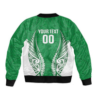 Manawatu 2026 Rugby Custom Sleeve Zip Bomber Jacket NZ Maori Silver Fern LT14 - Polynesian Pride
