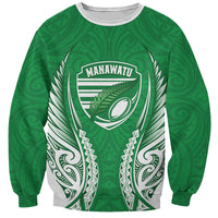 Manawatu 2026 Rugby Custom Sweatshirt NZ Maori Silver Fern LT14 Unisex Green - Polynesian Pride