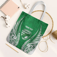 Manawatu 2026 Rugby Custom Tote Bag NZ Maori Silver Fern LT14 White Strap One Size Green - Polynesian Pride