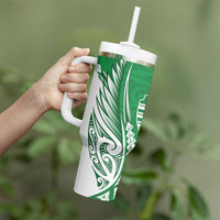 Manawatu 2026 Rugby Custom Tumbler With Handle NZ Maori Silver Fern LT14 - Polynesian Pride