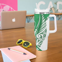 Manawatu 2026 Rugby Custom Tumbler With Handle NZ Maori Silver Fern LT14 - Polynesian Pride
