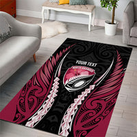North Harbour 2026 Rugby Custom Area Rug NZ Maori Silver Fern LT14 - Polynesian Pride