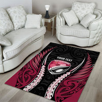 North Harbour 2026 Rugby Custom Area Rug NZ Maori Silver Fern LT14 - Polynesian Pride