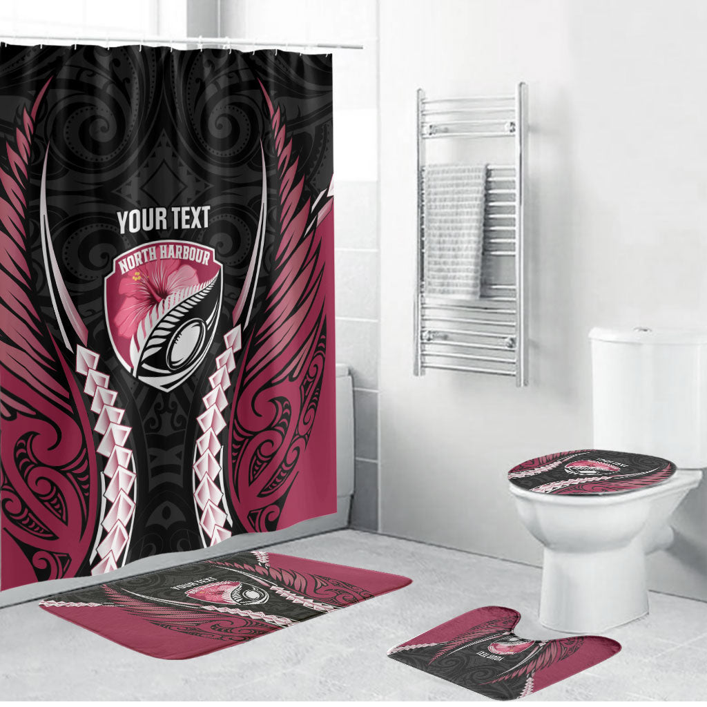 North Harbour 2026 Rugby Custom Bathroom Set NZ Maori Silver Fern LT14 Bathroom Set (4 pcs) Maroon - Polynesian Pride