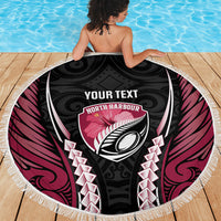 North Harbour 2026 Rugby Custom Beach Blanket NZ Maori Silver Fern LT14 - Polynesian Pride