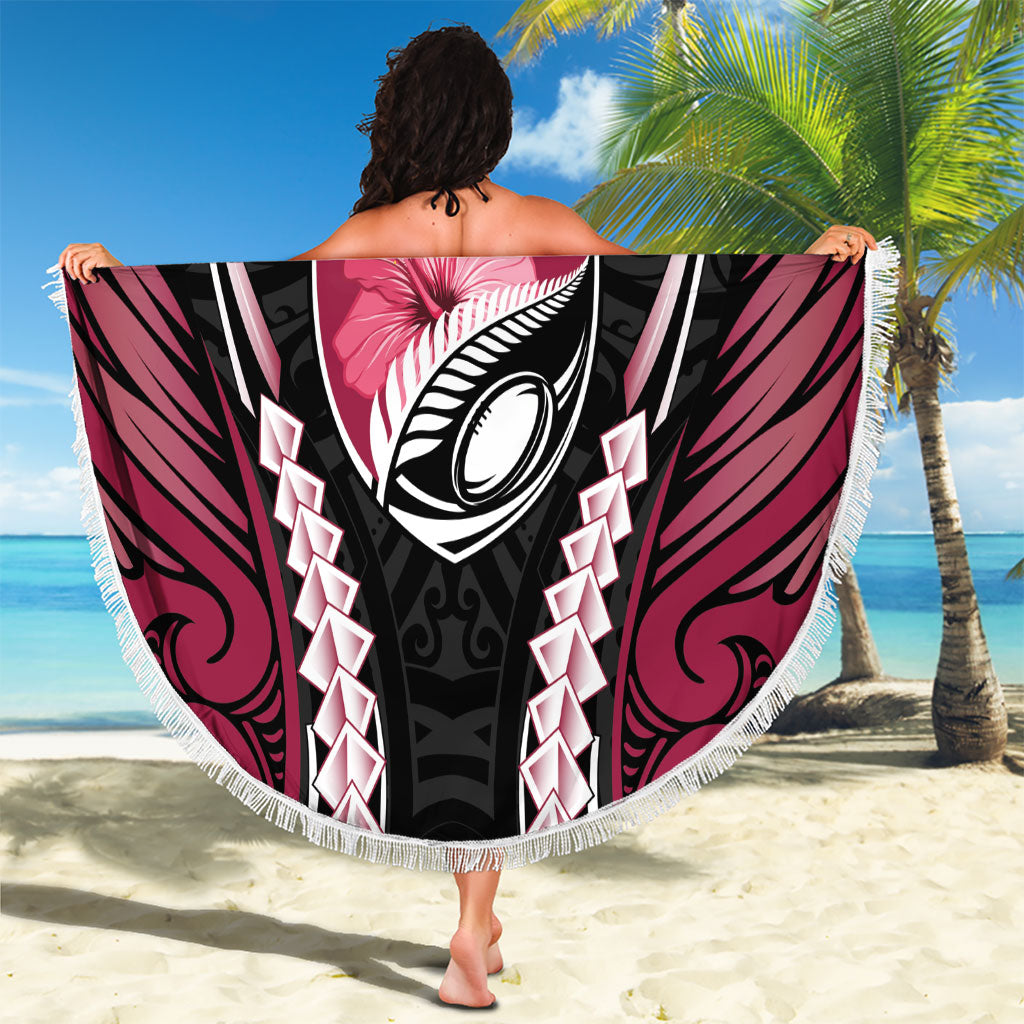 North Harbour 2026 Rugby Custom Beach Blanket NZ Maori Silver Fern LT14 - Polynesian Pride