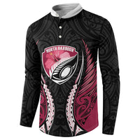 North Harbour 2026 Rugby Custom Button Sweatshirt NZ Maori Silver Fern LT14 - Polynesian Pride