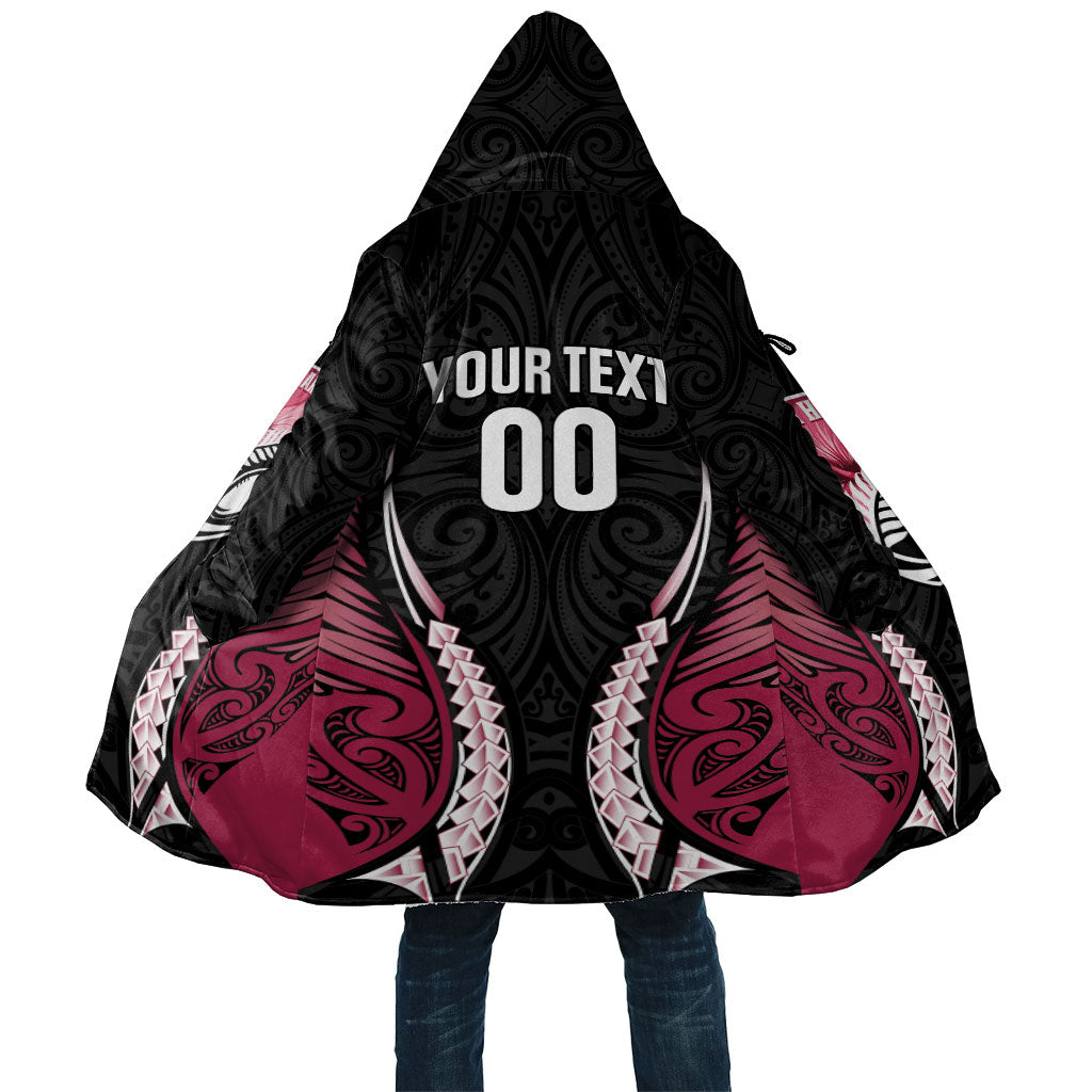 North Harbour 2026 Rugby Custom Cloak NZ Maori Silver Fern LT14 Unisex Maroon - Polynesian Pride