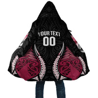 North Harbour 2026 Rugby Custom Cloak NZ Maori Silver Fern LT14 Unisex Maroon - Polynesian Pride