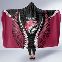 North Harbour 2026 Rugby Custom Hooded Blanket NZ Maori Silver Fern LT14 One Size Maroon - Polynesian Pride