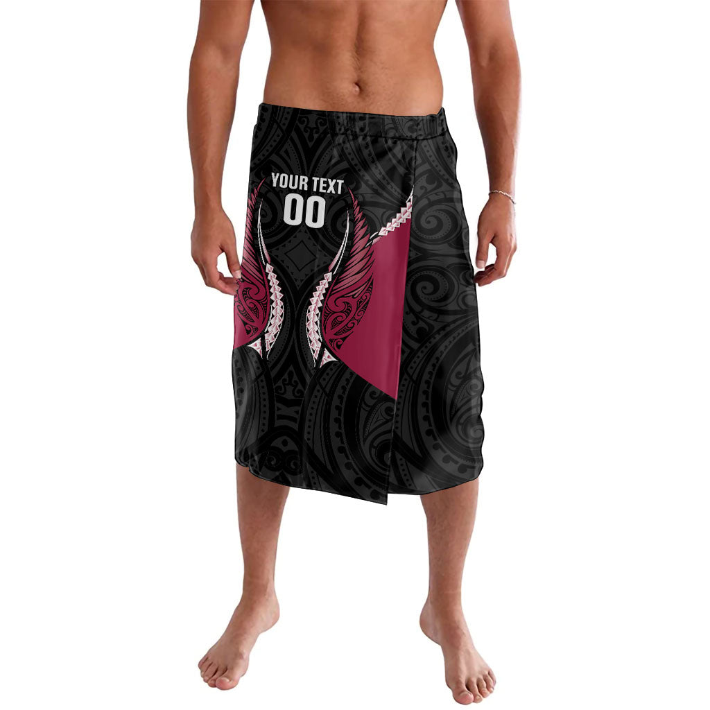 North Harbour 2026 Rugby Custom Lavalava NZ Maori Silver Fern LT14 Maroon - Polynesian Pride
