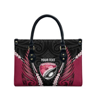 North Harbour 2026 Rugby Custom Leather Bag NZ Maori Silver Fern LT14 - Polynesian Pride