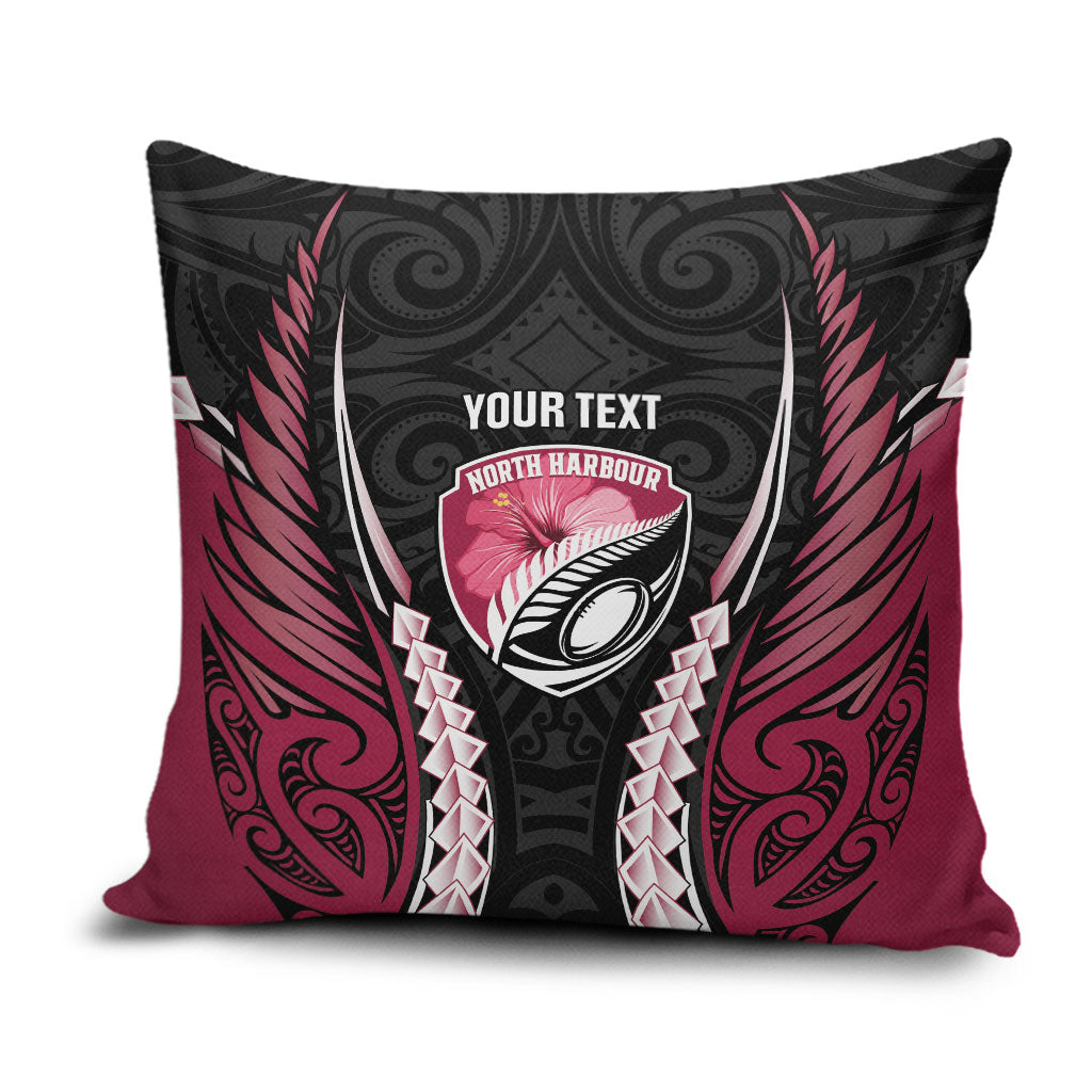 North Harbour 2026 Rugby Custom Pillow Cover NZ Maori Silver Fern LT14 Maroon - Polynesian Pride