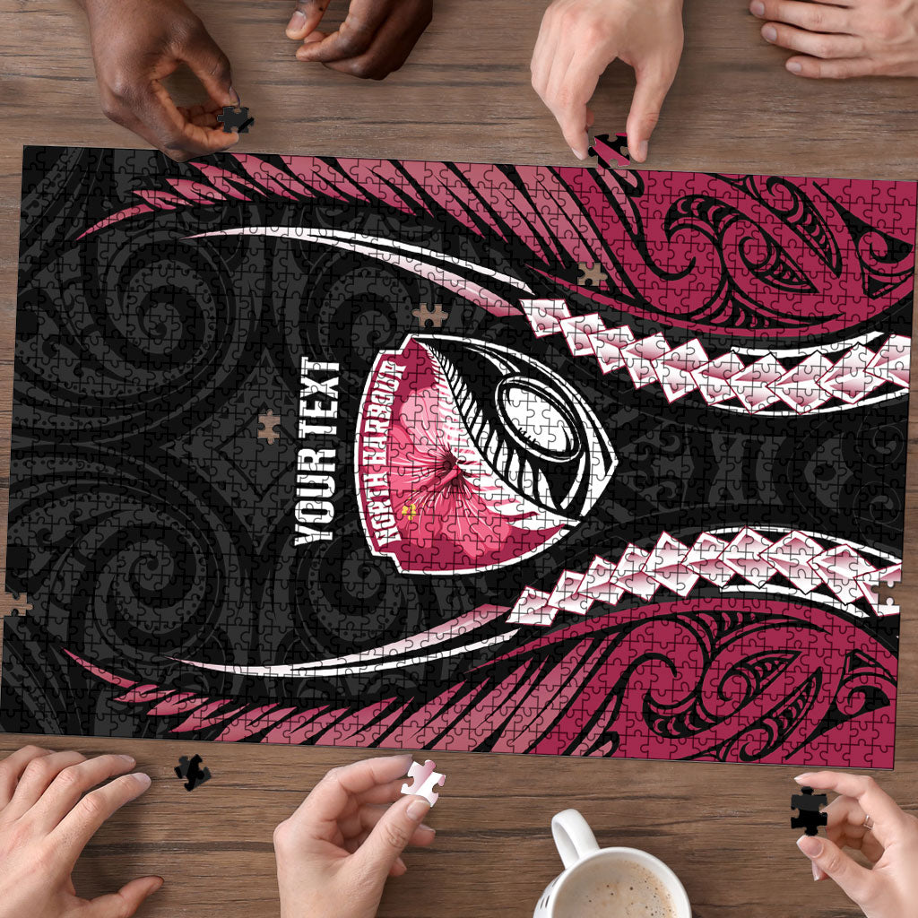 North Harbour 2026 Rugby Custom Puzzle NZ Maori Silver Fern LT14 - Polynesian Pride