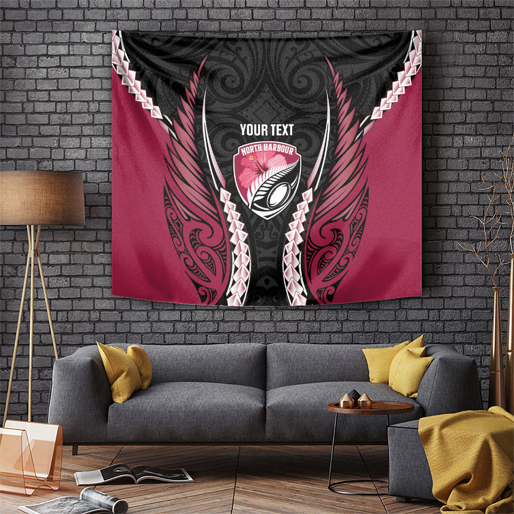 North Harbour 2026 Rugby Custom Tapestry NZ Maori Silver Fern LT14 Maroon - Polynesian Pride