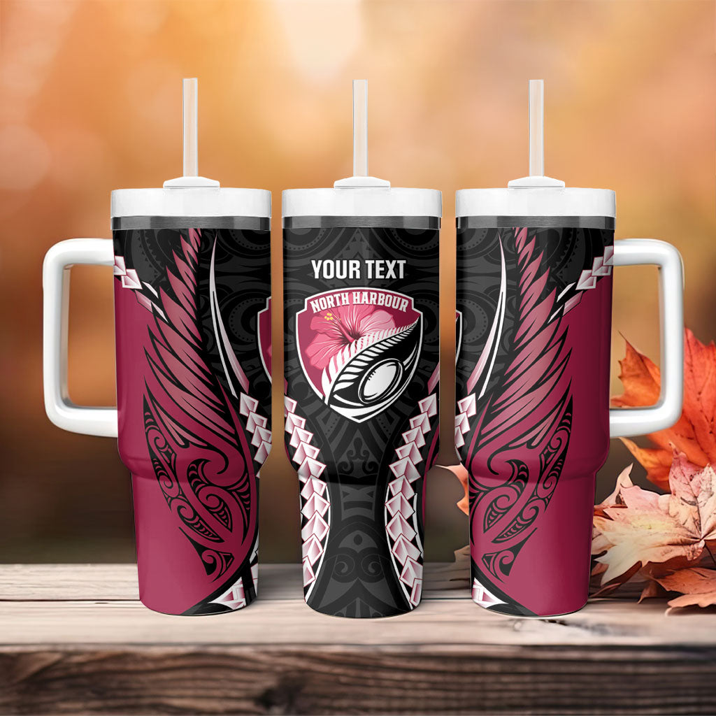 North Harbour 2026 Rugby Custom Tumbler With Handle NZ Maori Silver Fern LT14 - Polynesian Pride