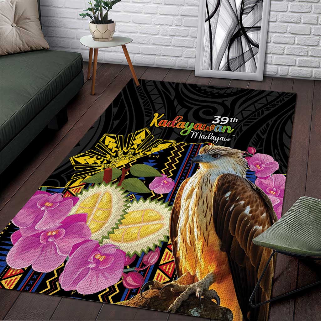 Kadayawan Philippines Area Rug Filipino Eagle Happy 39th Anniversary LT14 Black - Polynesian Pride