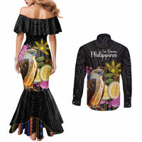 Kadayawan Philippines Couples Matching Mermaid Dress and Long Sleeve Button Shirt Filipino Eagle Happy 39th Anniversary LT14 - Polynesian Pride
