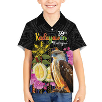 Kadayawan Philippines Kid Hawaiian Shirt Filipino Eagle Happy 39th Anniversary LT14 Kid Black - Polynesian Pride
