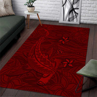Oxblood Polynesia Area Rug Hawaiian Tribal Hammerhead Shark Tattoo LT14 Oxblood - Polynesian Pride