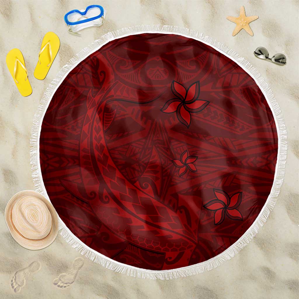Oxblood Polynesia Beach Blanket Hawaiian Tribal Hammerhead Shark Tattoo LT14 One Size 150cm Oxblood - Polynesian Pride