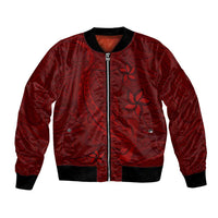 Oxblood Polynesia Bomber Jacket Hawaiian Tribal Hammerhead Shark Tattoo LT14 Unisex Oxblood - Polynesian Pride
