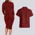 Oxblood Polynesia Couples Matching Long Sleeve Bodycon Dress and Hawaiian Shirt Hawaiian Tribal Hammerhead Shark Tattoo