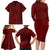 Oxblood Polynesia Family Matching Long Sleeve Bodycon Dress and Hawaiian Shirt Hawaiian Tribal Hammerhead Shark Tattoo