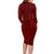 Oxblood Polynesia Family Matching Long Sleeve Bodycon Dress and Hawaiian Shirt Hawaiian Tribal Hammerhead Shark Tattoo