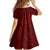 Oxblood Polynesia Family Matching Off Shoulder Short Dress and Hawaiian Shirt Hawaiian Tribal Hammerhead Shark Tattoo