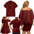 Oxblood Polynesia Family Matching Off Shoulder Short Dress and Hawaiian Shirt Hawaiian Tribal Hammerhead Shark Tattoo