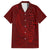 Oxblood Polynesia Family Matching Off Shoulder Short Dress and Hawaiian Shirt Hawaiian Tribal Hammerhead Shark Tattoo