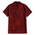 Oxblood Polynesia Family Matching Off Shoulder Short Dress and Hawaiian Shirt Hawaiian Tribal Hammerhead Shark Tattoo