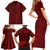 Oxblood Polynesia Family Matching Short Sleeve Bodycon Dress and Hawaiian Shirt Hawaiian Tribal Hammerhead Shark Tattoo