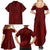 Oxblood Polynesia Family Matching Summer Maxi Dress and Hawaiian Shirt Hawaiian Tribal Hammerhead Shark Tattoo