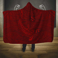 Oxblood Polynesia Hooded Blanket Hawaiian Tribal Hammerhead Shark Tattoo LT14 - Polynesian Pride