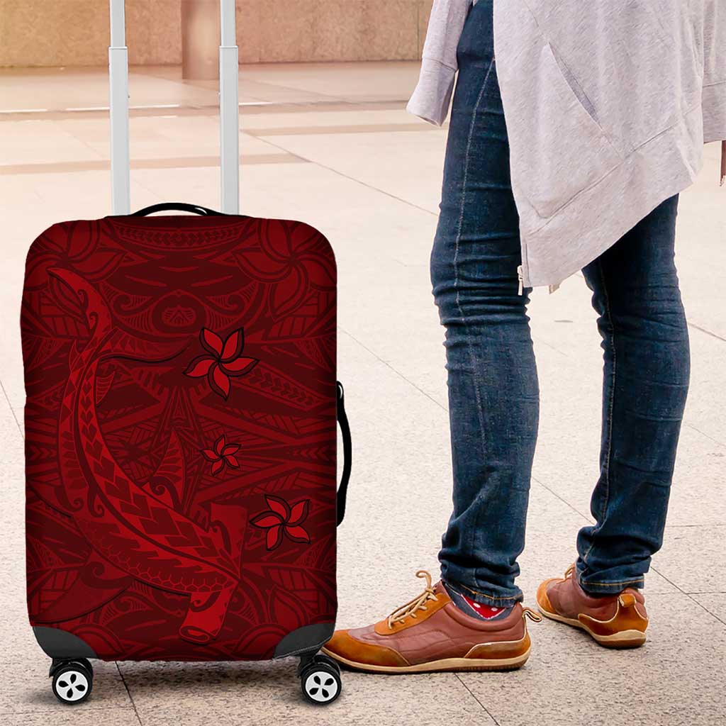 Oxblood Polynesia Luggage Cover Hawaiian Tribal Hammerhead Shark Tattoo LT14 Oxblood - Polynesian Pride