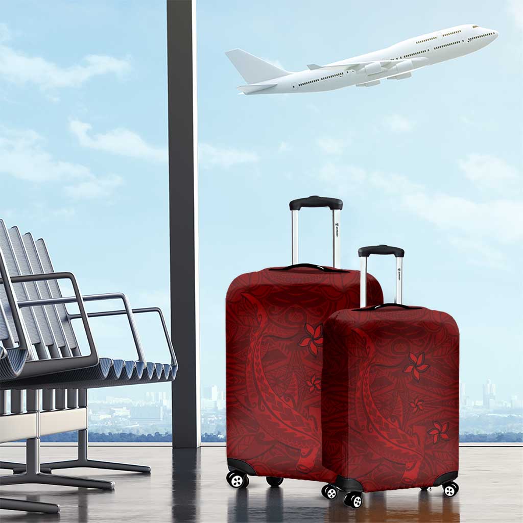 Oxblood Polynesia Luggage Cover Hawaiian Tribal Hammerhead Shark Tattoo LT14 - Polynesian Pride