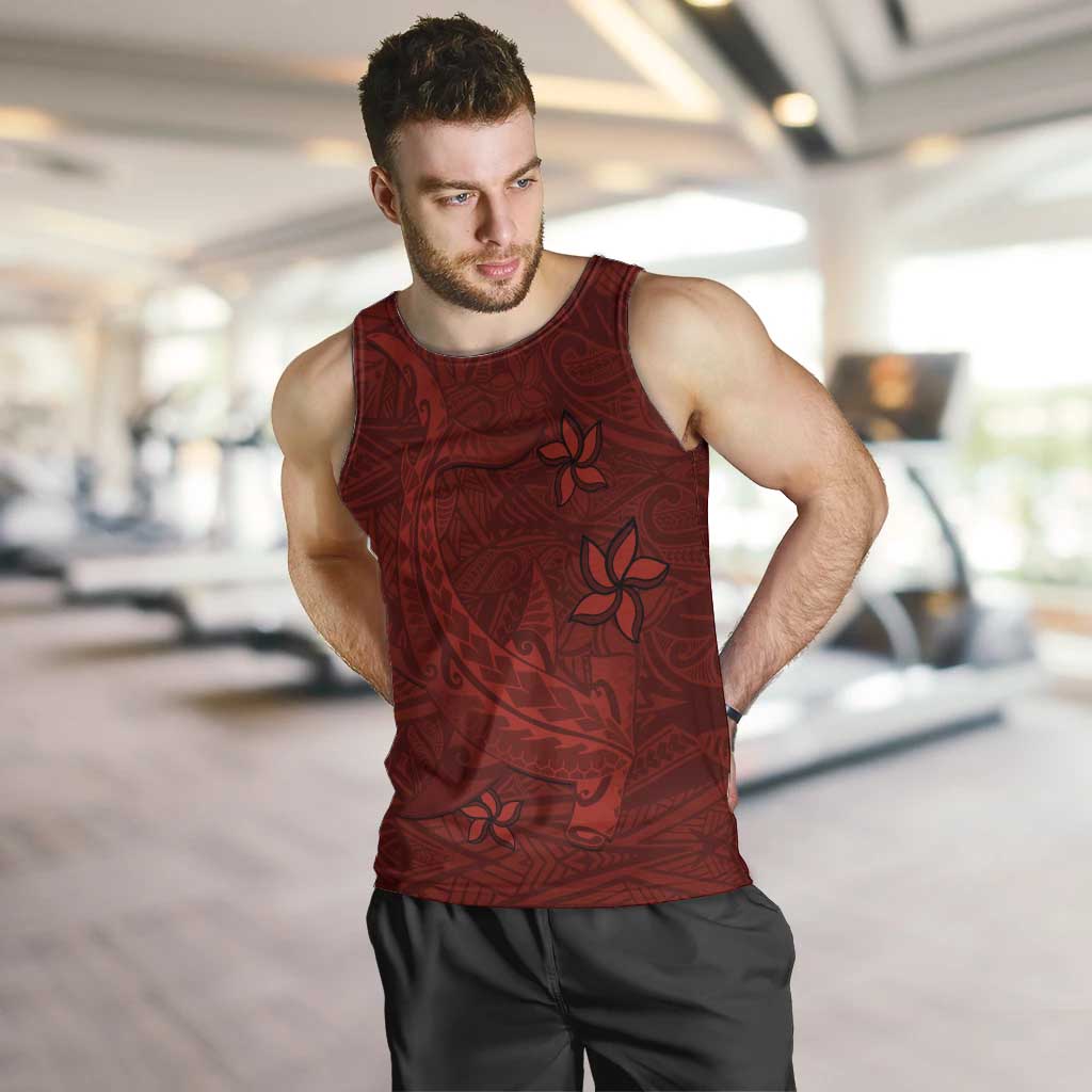 Oxblood Polynesia Men Tank Top Hawaiian Tribal Hammerhead Shark Tattoo LT14 Oxblood - Polynesian Pride