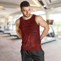 Oxblood Polynesia Men Tank Top Hawaiian Tribal Hammerhead Shark Tattoo LT14 Oxblood - Polynesian Pride