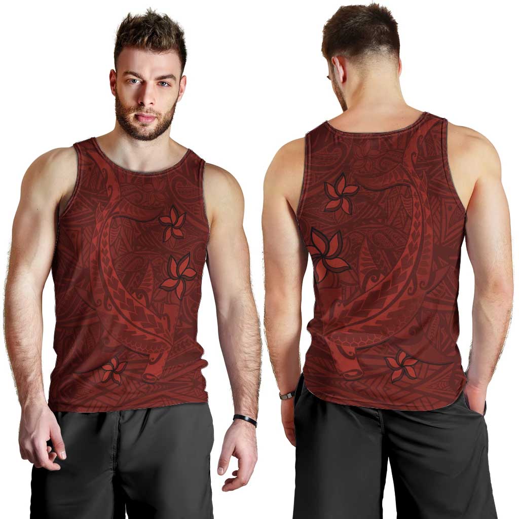 Oxblood Polynesia Men Tank Top Hawaiian Tribal Hammerhead Shark Tattoo LT14 - Polynesian Pride