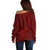 Oxblood Polynesia Off Shoulder Sweater Hawaiian Tribal Hammerhead Shark Tattoo