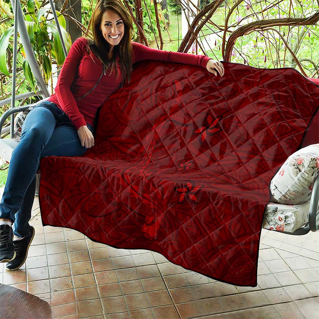 Oxblood Polynesia Quilt Hawaiian Tribal Hammerhead Shark Tattoo LT14 - Polynesian Pride