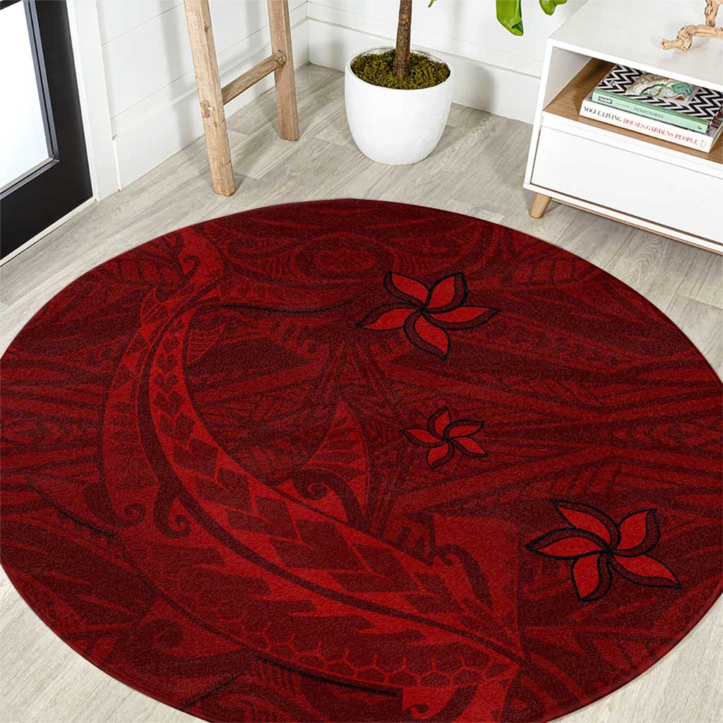Oxblood Polynesia Round Carpet Hawaiian Tribal Hammerhead Shark Tattoo LT14 Oxblood - Polynesian Pride
