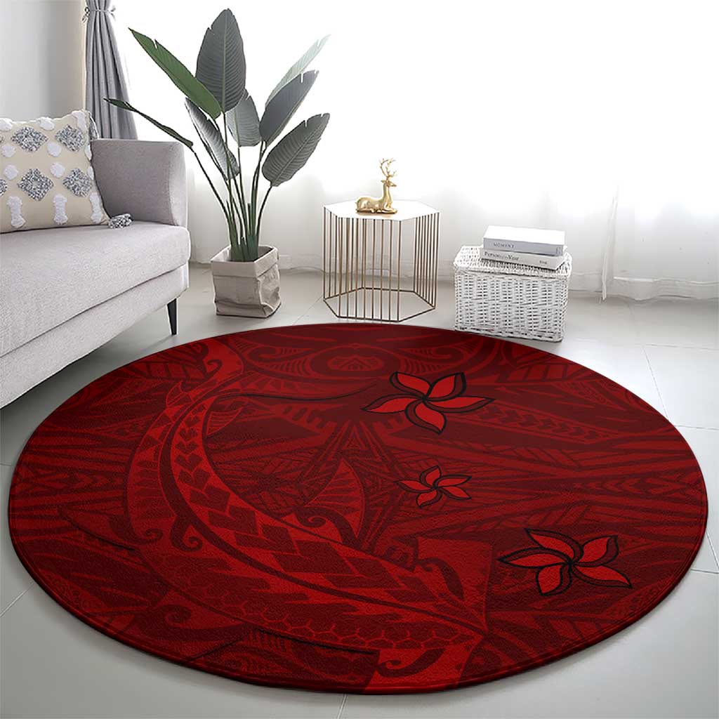 Oxblood Polynesia Round Carpet Hawaiian Tribal Hammerhead Shark Tattoo LT14 - Polynesian Pride